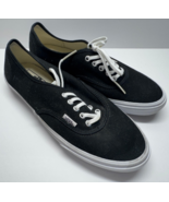 Vans Slim Black Canvas Black Stitch M 7 W 8.5 Sneakers Shoes - $45.83 CAD