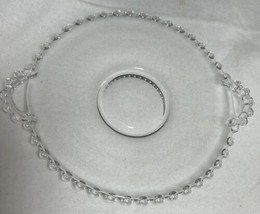 Imperial Glass Candlewick Under Plate w/Handle Antique 7 1/2&quot; x 8 1/2&quot; - $9.90