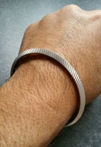 Silver Plated Designed Ridged Sikh Singh Khalsa Kada Bangle Kara Bracelet QD1 - £9.83 GBP