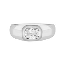 Dewberry 0.80 Carat Oval Lab Grown Diamond Ring 14K White Gold Mens Size 10 - £990.27 GBP
