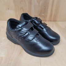 Propet Womens Walking Shoes Size 6.5 Orthotic Black Leather Hook &amp; Loop - £13.92 GBP