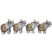 Feng Shui 4.5&quot; Gray Elephant Family Figurine Lucky Gift &amp; Home Decor (Set Of 4) - £69.43 GBP