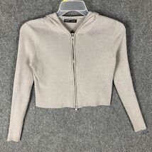 Shein Hoodie Women&#39;s Large Full Zip Cropped Gray Polyester Blend L - €11,41 EUR