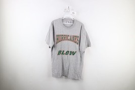 Vintage 90s Mens Large University of Miami Hurricanes Blow T-Shirt Heather Gray - £27.65 GBP