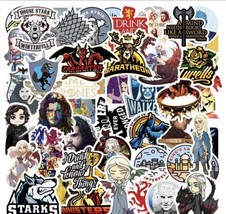 50 PCS Game of Thrones TV Show Stickers Book Decals Laptop Car Free Shipping! - £7.82 GBP