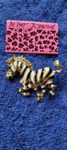 New Betsey Johnson Brooch Lapel Pin Zebra Metal Africa Collectible Decor... - £11.98 GBP