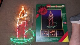 Christmas Candle Lightup Silhouette Sculpture 20 inch 1995 Vintage - £39.10 GBP