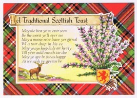 Postcard Traditional Scottish Toast May The Best Ye&#39;ve Ever Seen Scotland - $2.96