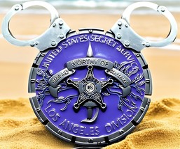 U.S. Secret Service Disneyland Anaheim Mickey Disney Ears Purple Challenge Coin - £13.50 GBP