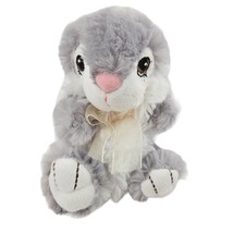 Vintage Dan Dee Bunny Rabbit Gray Fuzzy Soft Stuffed Animal Plush Collector Toy - £9.55 GBP