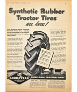 1943 GOOD YEAR - TRACTOR TIRES - SYNTHETIC-SURE GRIP AUTO-Vintage Print ... - $15.94 CAD