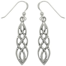 Jewelry Trends Sterling Silver Celtic Knot Linear Teardrop Dangle Earrings - £29.86 GBP