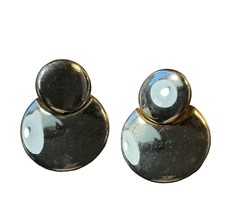 Vintage Gold Tone Door Knocker Pierced Earrings - £3.86 GBP