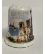 Porcelain Paris Eiffel Tower France Souvenir Thimble Collectible - $13.55 CAD