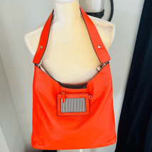 Henri Bendel Influencer Hobo Leather Bag &amp; Card Wallet, Vintage, Orange/... - £121.30 GBP