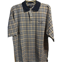 Glen Gate Vintage Men’s M White Navy Check Short Sleeve 1/4 Button Cotto... - $19.80