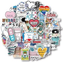 50 Pcs Nurse Stickers, Vinyl Nursing Stickers Decals For Laptops And Water Bottl - £11.98 GBP