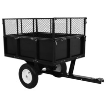 vidaXL Tipping Trailer Black Steel Large Detachable Tipping Trailer - $1,023.29 CAD