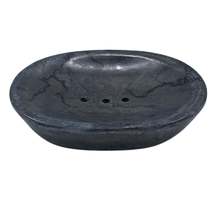 Classic Oval Black Marble Soap Dish - £9.53 GBP