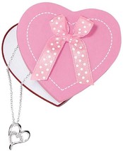 Vintage Avon Necklace Open Your Heartw/Rhinestones New Heart Boxed - £7.82 GBP