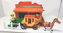 Vintage 1982 Fisher Price Little People  Western Town Playset With Pieces  - £78.35 GBP