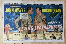 Vintage 1951 Flying Leathernecks John Wayne Two Page Original Movie Ad 921 - £5.22 GBP
