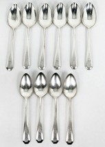 Wm Rogers & Son Aa La France Dinner Spoons Teaspoons Deco 1920 Silverplate 10 Ea - $19.79