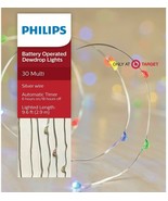 Phillips 30 ct Battery powered Multicolored Dew Drop Christmas Lights - £4.83 GBP