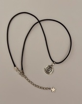 Spiral Necklace Vortex Swirl Swirling Silver Pendant Choker Necklace - £10.79 GBP