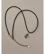 Spiral Necklace Vortex Swirl Swirling Silver Pendant Choker Necklace - $14.37