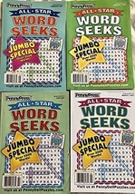 Lot of 4 Penny Press All Star Word Seeks Jumbo Special Search Circle Puzzles Boo - £14.69 GBP