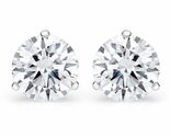 Martini Set In 14K White Gold Round Cut Natural Diamond 1.00Ct Stud Earr... - $989.99