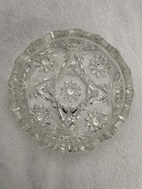 Vintage Anchor Hocking Clear Glass Star of David Pattern Ashtray - Trinket Dish! - £10.08 GBP