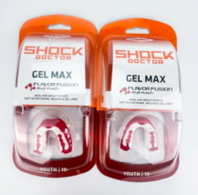 Shock Doctor Gel Max Fusion Youth 10 Mouthguard Fruit Punch Flavor Lot of 2 - £17.74 GBP