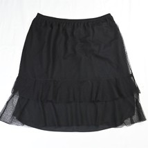 CJ Banks 2X Black Lace Overlay Formal Pull On Modest Womens A-Line Skirt - £24.86 GBP