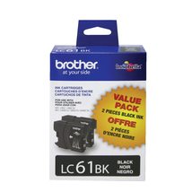 Brother LC61BK 2 Pack Black -Ink Cartridges - $66.31