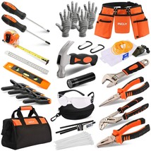 95 Pcs Kid Real Tool Set, Boy Builder Small Real Hand Tools Kit Construction Lea - £73.53 GBP