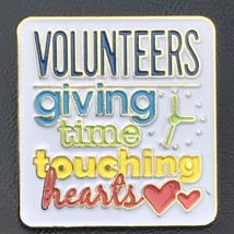 Volunteers Giving Time Touching Hearts Pin  Gold Tone Enamel - £7.90 GBP