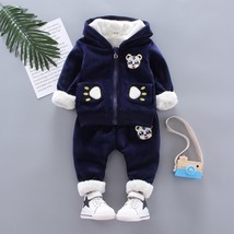 Warm Baby Girls Clothing Set Winter Thick Plush Cotton Clothing Sets For Baby Gi - £61.50 GBP