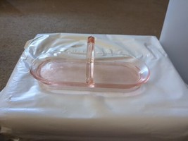 vintage pink depression glass candy dish 10 Inches X 4-1/2 Inches - £19.56 GBP