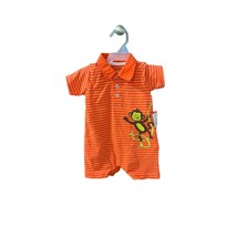 New Kidgets Boys Infant Baby 3 6 Months Romper Orange Striped Shorts 1 P... - $10.88