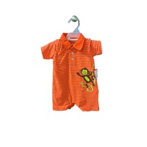 New Kidgets Boys Infant Baby 3 6 Months Romper Orange Striped Shorts 1 P... - £8.62 GBP