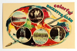 Greetings from Ricketts Glen State Park Artist Palette PA Dexter Postcard 1963 - $5.99