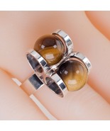 Vintage Finland Designer Elis Kauppi Tiger Eye Sterling Silver Ring Sz: 6.5 - $429.24 CAD