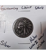 HOBO Screaming Chief Skull Headdress Made From A REAL WWII Silver Nickel... - $317.00 MXN
