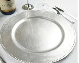 Six (6) Beach Dining Essentials™ ~ SILVER ~ Beaded Charger Plates ~ 13" ... - $50.00