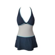 Nautica 2 Piece Bikini Halter Top &amp; Skort Swimsuit ~ Sz 8 ~ Blue - $22.49