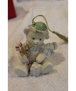 LENOX 2005 ANNUAL CHRISTMAS ORNAMENT WHITE TEDDY BEAR CANDY CANE NIB - $31.68