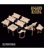 3D Printed Asgard Rising Wooden Palisade Roof Awning Leather Skin Set 28... - $46.20+