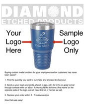 ENGRAVED Custom Personalized Name/Logo 30oz Stainless Steel Tumbler Royal Blue - £19.15 GBP